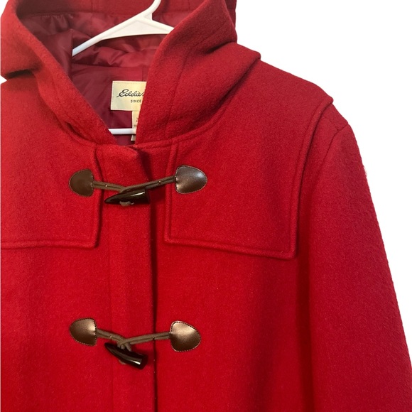 Eddie Bauer Red Wool blend coat Medium - Picture 7 of 10